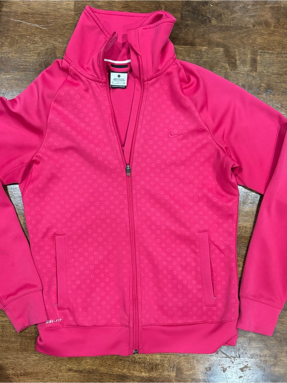 Nike Kids Hot Pink Full-Zip Dri-FIT Jacket